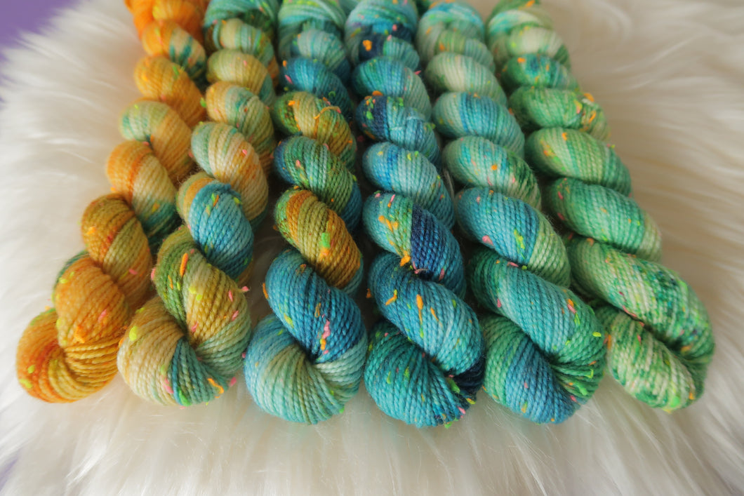 Mini skein fade set - Neon Tweed Sock