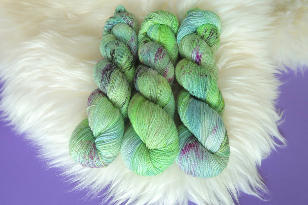 OOAK Sea Green - Gold Sparkle Sock